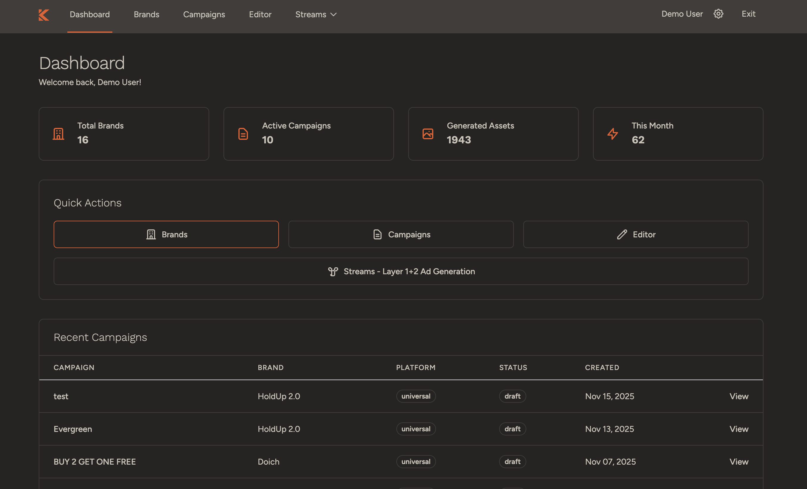 AI Ad Generator Interface